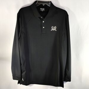 PING Performance Black Long Sleeve Pullover Golf Shirt Size M